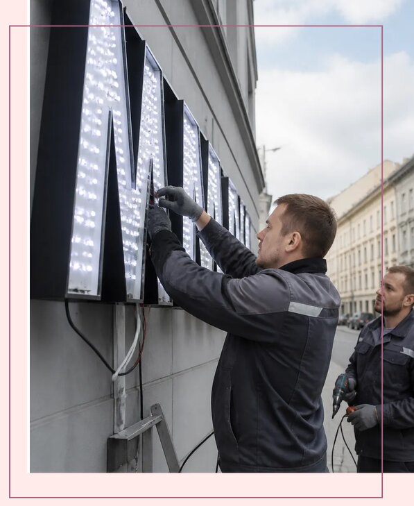 Изготовление и монтаж светодиодных LED вывесок в Кушве