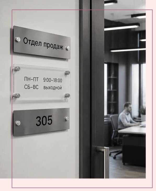 Офисные таблички на дверь в Кушве по цене от 5030 р. | Аванза-Кшв